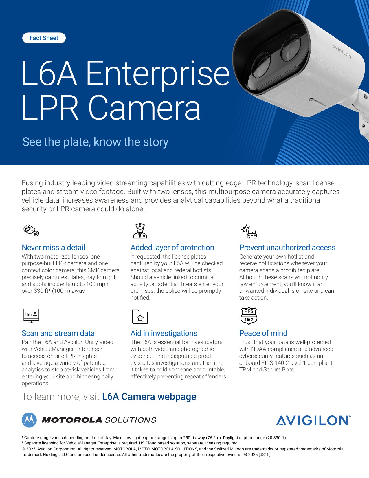 Avigilon L6A Enterprise LPR Camera