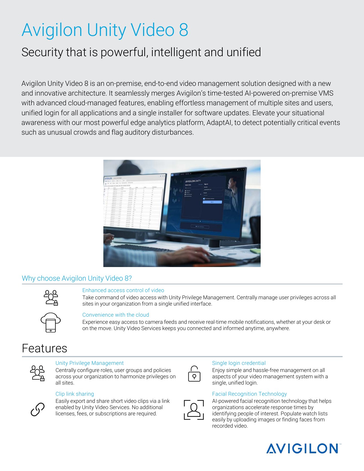 Avigilon Unity Video Datasheet