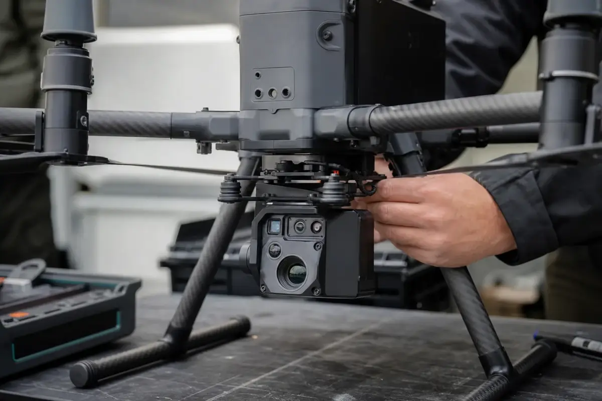 Thermal camera payload integrated with a commercial surveillance drone